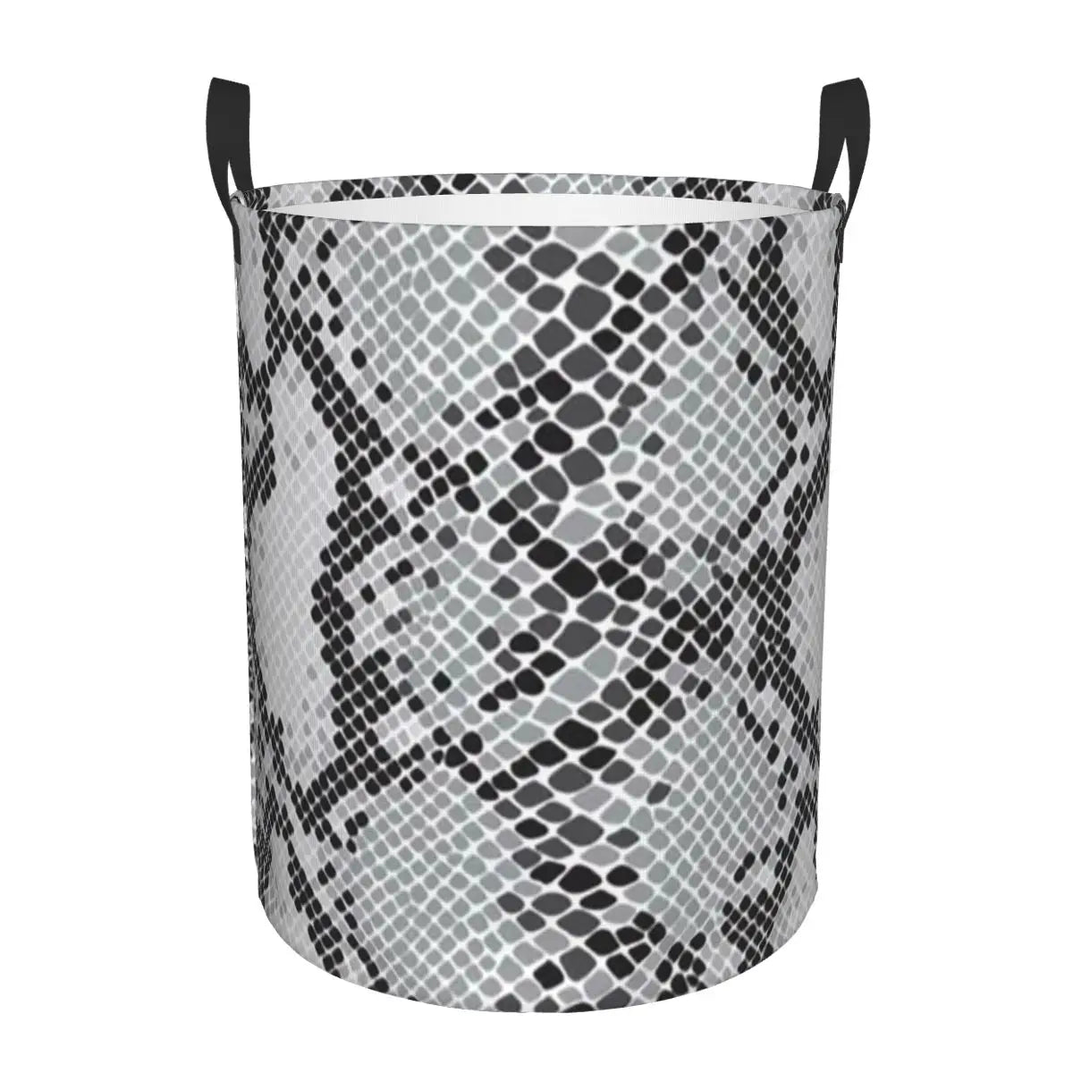 Gray Snake Skin Animal Print Foldable Laundry Baskets Dirty Clothes Sundries Storage Basket Large Waterproof Box
