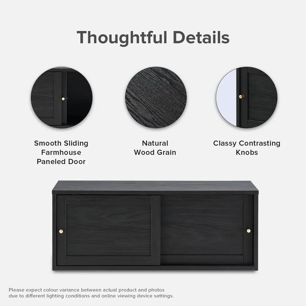 Lauren Floating TV Shelf, MultiPurpose Modular Under TV Display Shelf, Wall Mounted Wood Television Cabinet, Nightstand, Side T