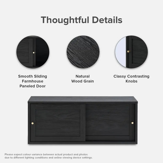 Lauren Floating TV Shelf, MultiPurpose Modular Under TV Display Shelf, Wall Mounted Wood Television Cabinet, Nightstand, Side T