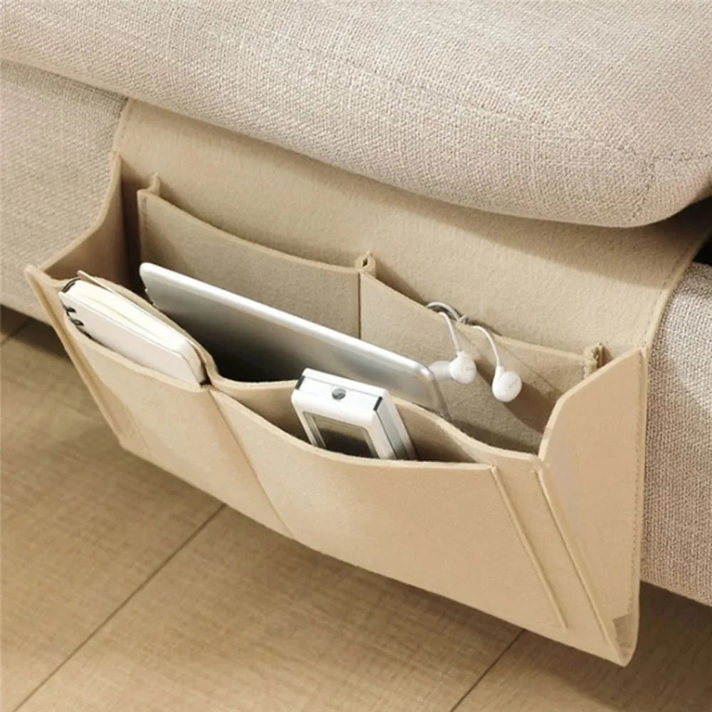 Baby Bed Hanging Organizer Felt Storage Pockets for Couch Bedside Remote Control Toy Storage Solution Nursery Caddy