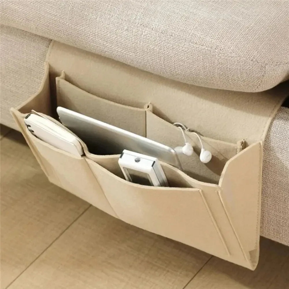 Baby Bed Hanging Organizer Felt Storage Pockets for Couch Bedside Remote Control Toy Storage Solution Nursery Caddy