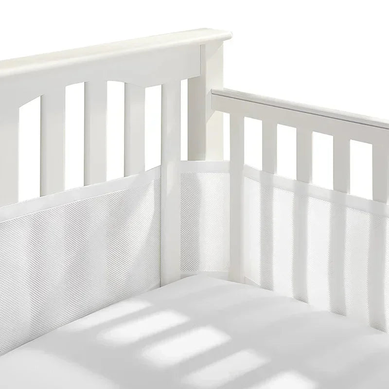 Baby Bed Bumper Guard Breathable Mesh Crib Rail Protector for Toddlers, Washable Safety Padding for Crib Bed Rails