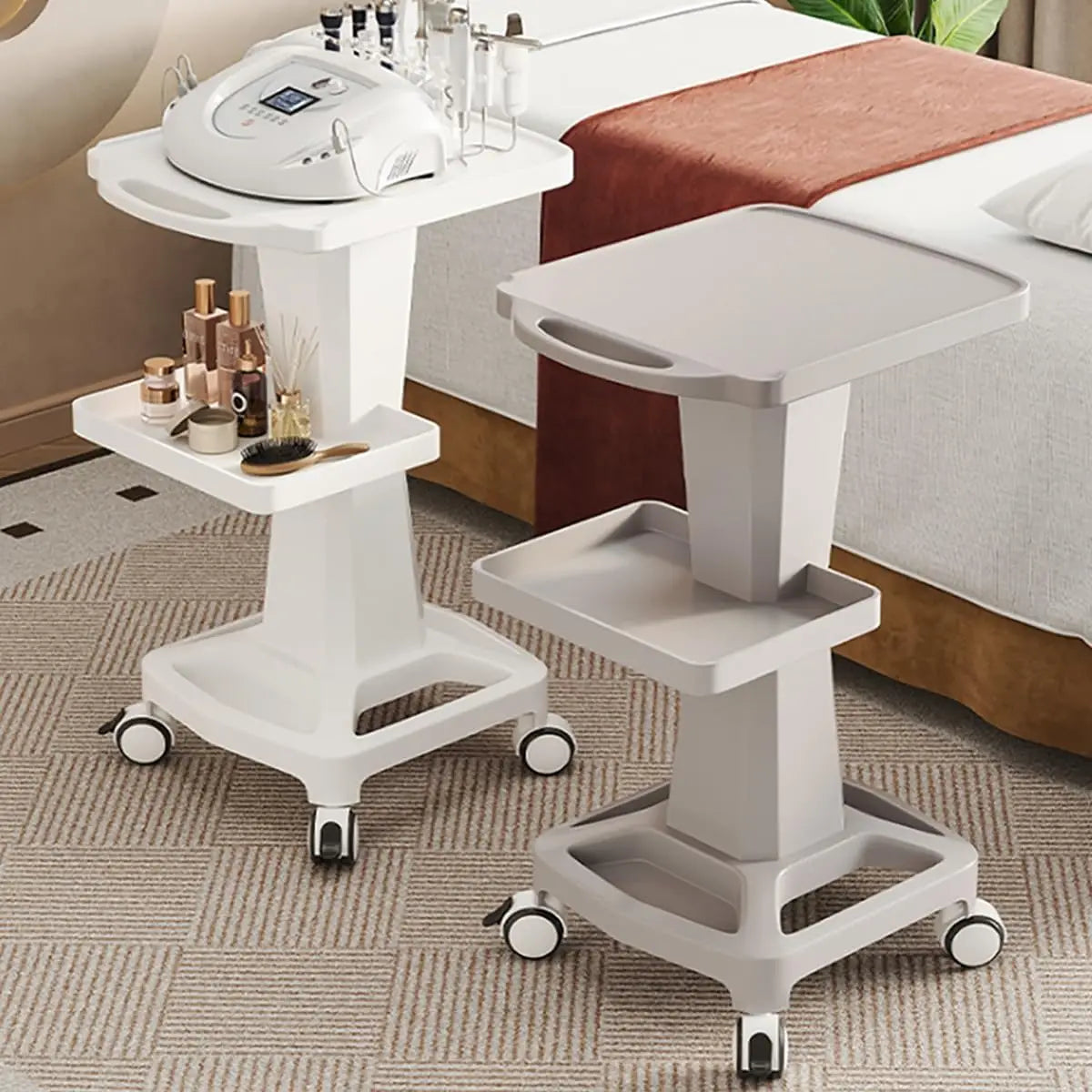 Medical Cart Rolling Esthetician Cart With Armrest Mobile Hairstylist Tray With Storage Versatile Utility Cart For Physiotherapy