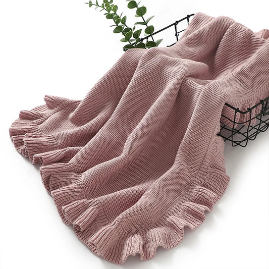 Dual-Use Baby Blankets Newborn Infant Kids Boys Girls Solid Knit Stroller Nursery Travel Bed Cradle Quilts 90*70cm Receiving Mat