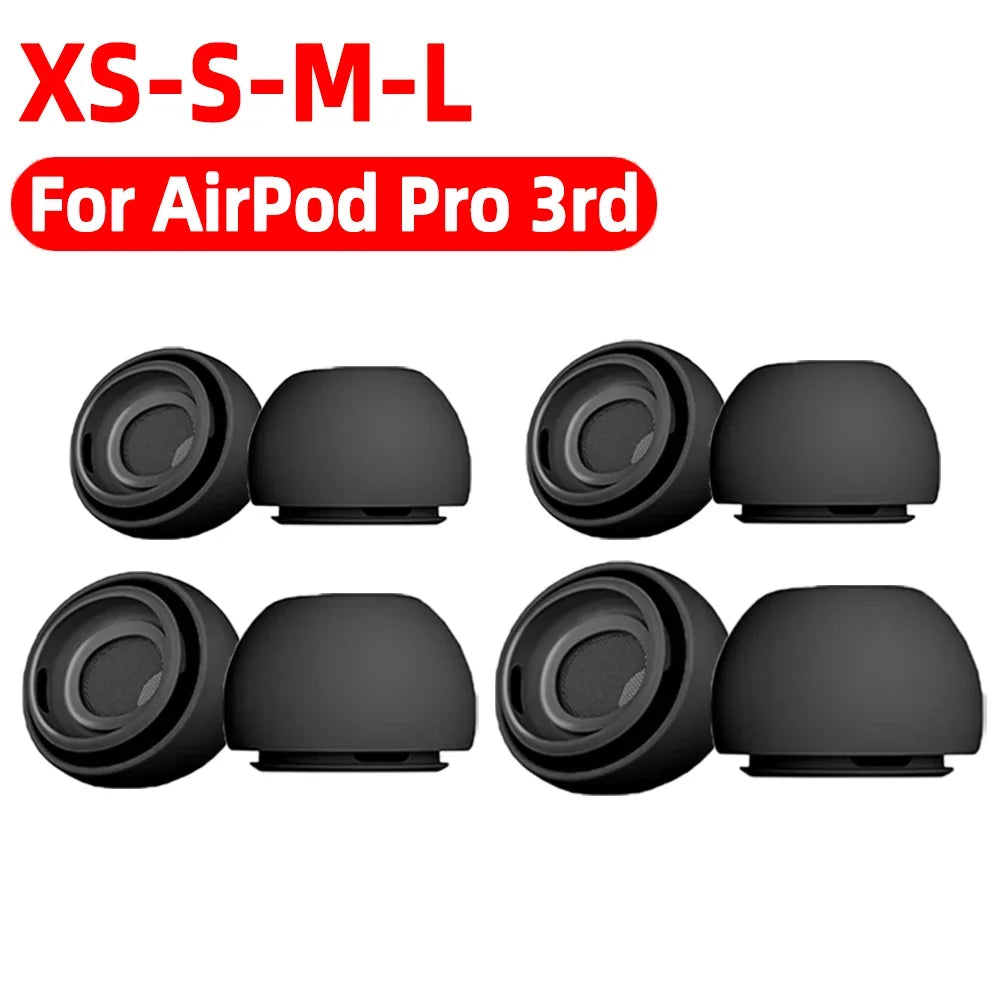 4/1Pairs Silicone Ear Tip Protective Earbuds Cover for Airpods Pro 3 Gen Noise Reduction Hole Ear-pads for Airpods Pro3 XS/S/M/L