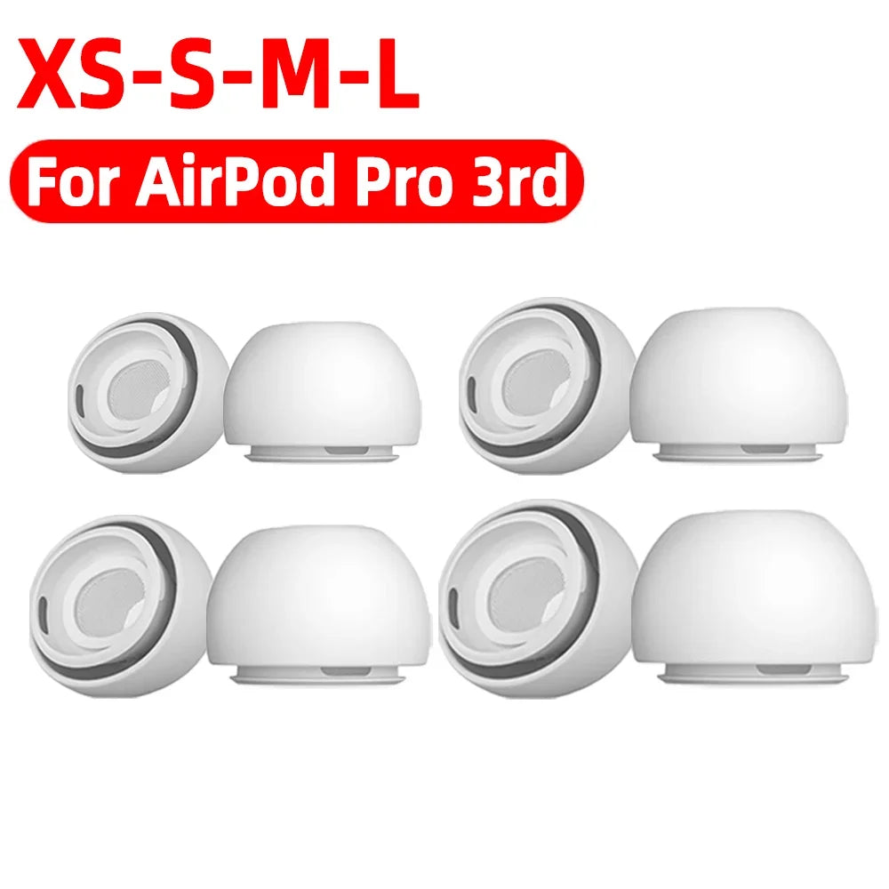 4/1Pairs Silicone Ear Tip Protective Earbuds Cover for Airpods Pro 3 Gen Noise Reduction Hole Ear-pads for Airpods Pro3 XS/S/M/L