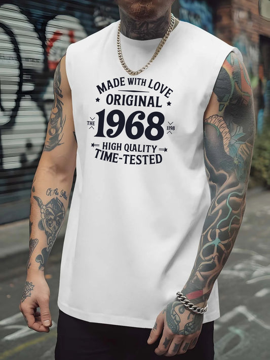 Men's loose sports vest, summer breathable and quick-drying basketball fitness sleeveless T-shirt, printed vest