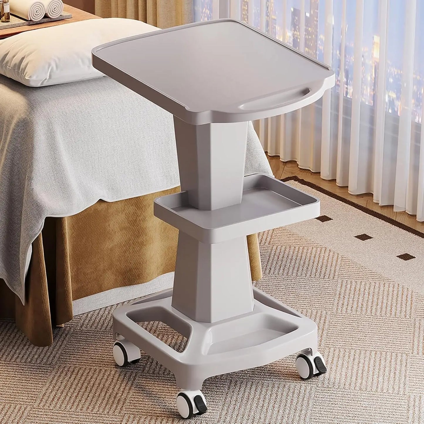 Medical Cart Rolling Esthetician Cart With Armrest Mobile Hairstylist Tray With Storage Versatile Utility Cart For Physiotherapy